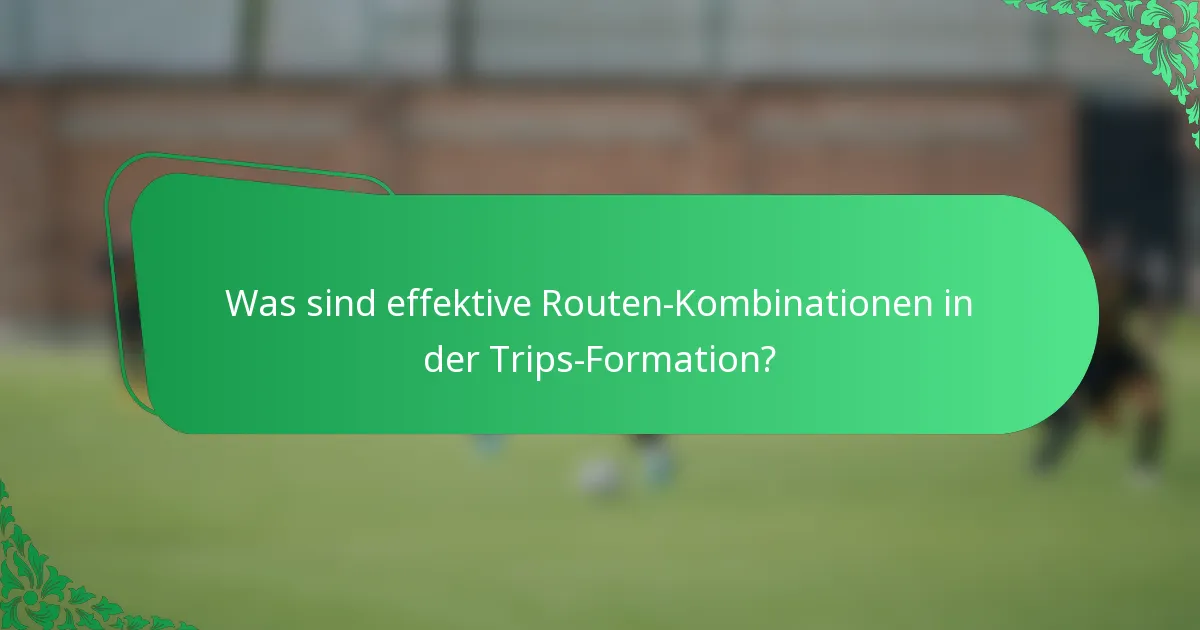 Was sind effektive Routen-Kombinationen in der Trips-Formation?