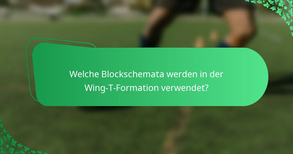 Welche Blockschemata werden in der Wing-T-Formation verwendet?