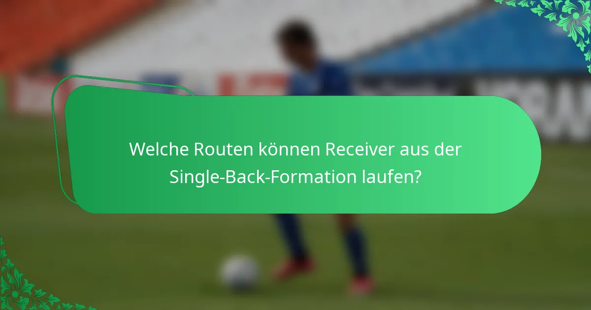 Welche Routen können Receiver aus der Single-Back-Formation laufen?