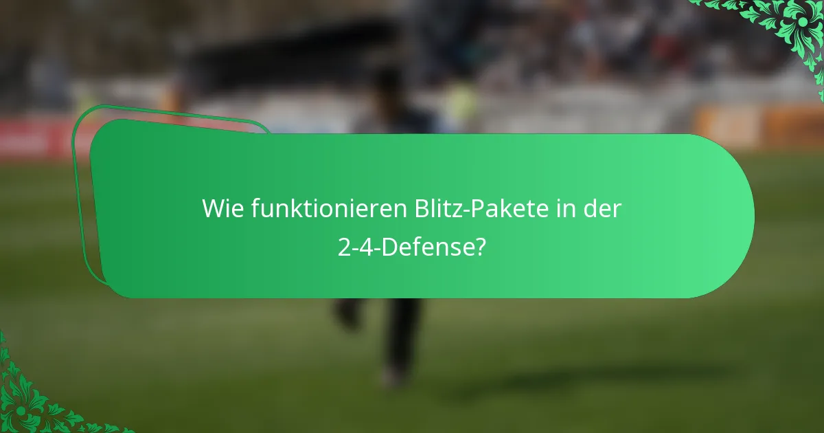 Wie funktionieren Blitz-Pakete in der 2-4-Defense?