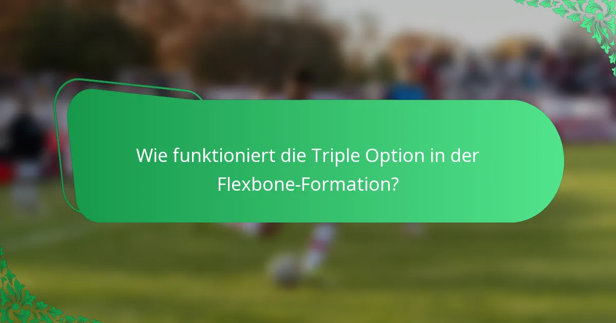 Wie funktioniert die Triple Option in der Flexbone-Formation?
